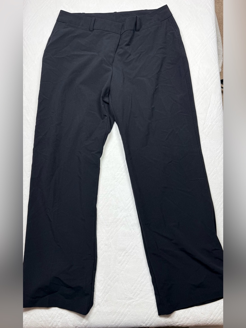George Women’s Black pants 14 trousers Stretch wide leg Comfort Business Casual